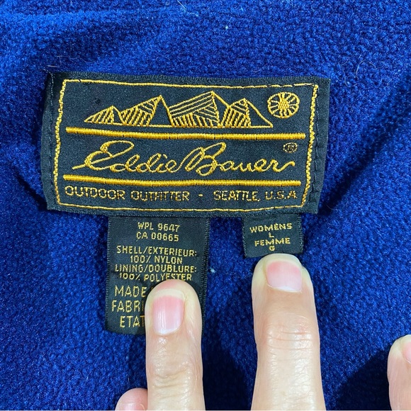 Eddie Bauer jacket Woman’s large Ski  Jacket Front Zip Vintage Fleece pockets - Picture 3 of 13